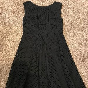 Loft Black Eyelet Lace Dress Size 4
